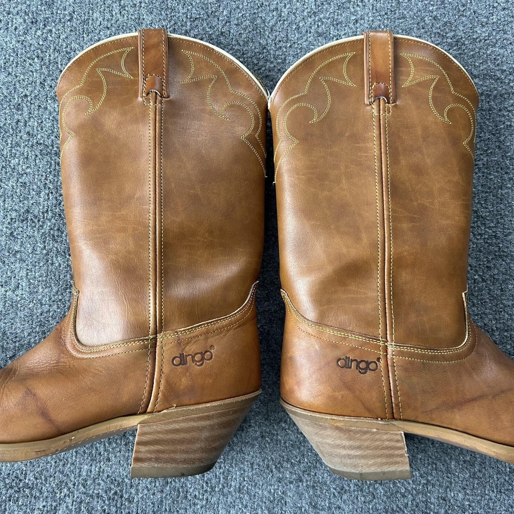 Dingo Boots Mens Size 9.5D Brown Leather Western Cowboy Pointed Toe 585001 - Picture 11 of 16